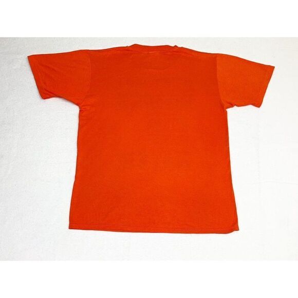 Vintage 80s NFL Broncos Raiders T-Shirt Orange Medium Single Stitch - Picture 2 of 8